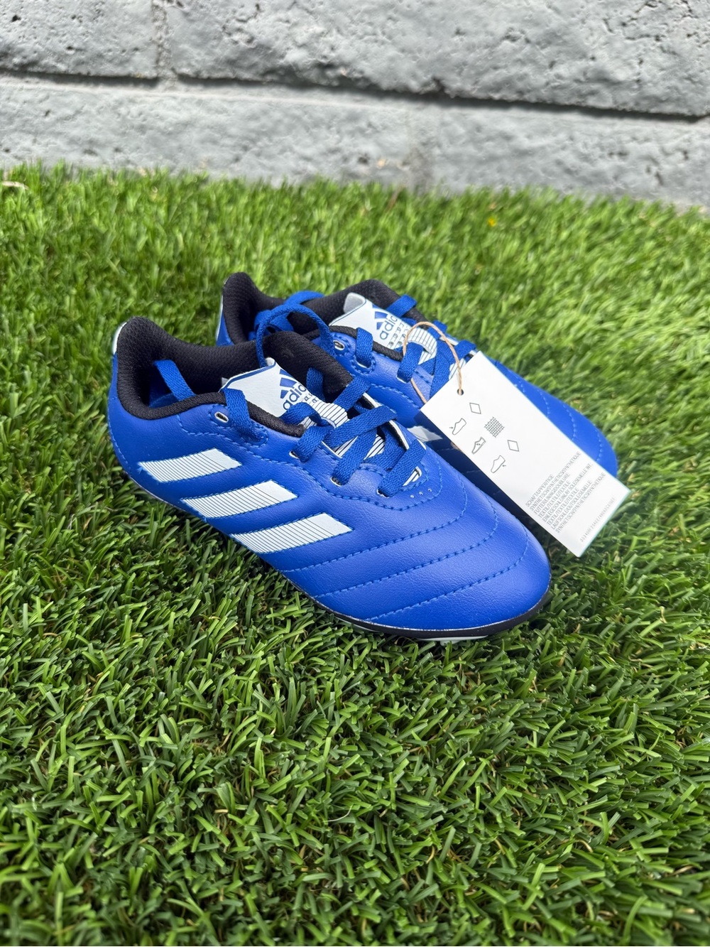 Kids adidas Kids Royal Blue and White Soccer Shoes